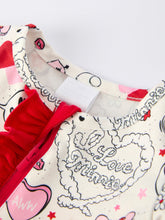 Load image into Gallery viewer, Cute Baby Girls Romper – Red & White Valentine Baby Pajamas