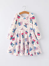 Load image into Gallery viewer, Valentine Character Love Print Dress for Toddler Girls