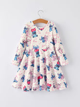 Load image into Gallery viewer, Valentine Character Love Print Dress for Toddler Girls