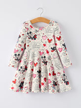 Load image into Gallery viewer, Valentine's Day Girls' Long Sleeve Letter Print Dress