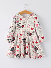 Load image into Gallery viewer, Valentine's Day Girls' Long Sleeve Letter Print Dress