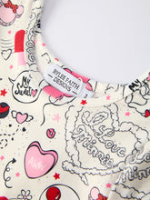Load image into Gallery viewer, Valentine's Day Girls' Long Sleeve Letter Print Dress