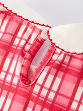 Load image into Gallery viewer, Valentine's Day Plaid Pocket Girls Short Sleeves Dress