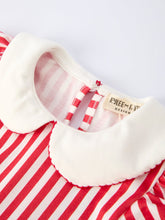 Load image into Gallery viewer, Valentine's Red Stripe Heart Dress for Toddler Girls
