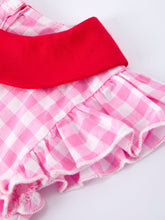 Load image into Gallery viewer, Valentine Pink Plaid Girls Dress with Red Hearts and Bows