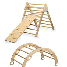 Load image into Gallery viewer, Montessori Climbing Set (3 Pieces)| Pikler Triangle, Climbing Arch & Ramp