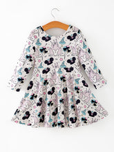 Load image into Gallery viewer, Valentine's Day Girls Castle Character Print Long Sleeve Dress