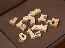 Load image into Gallery viewer, Wooden Safari Animal Puzzle Box for Toddlers