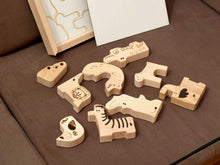 Load image into Gallery viewer, Wooden Safari Animal Puzzle Box for Toddlers