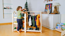 Load image into Gallery viewer, Montessori Wooden Wardrobe Set: Ideal Child Clothing Organizer