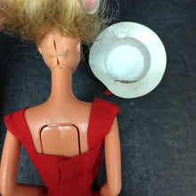 Load image into Gallery viewer, Blinking Eye Doll in Dress & Hat w/Stand 1966 Vintage Collectible