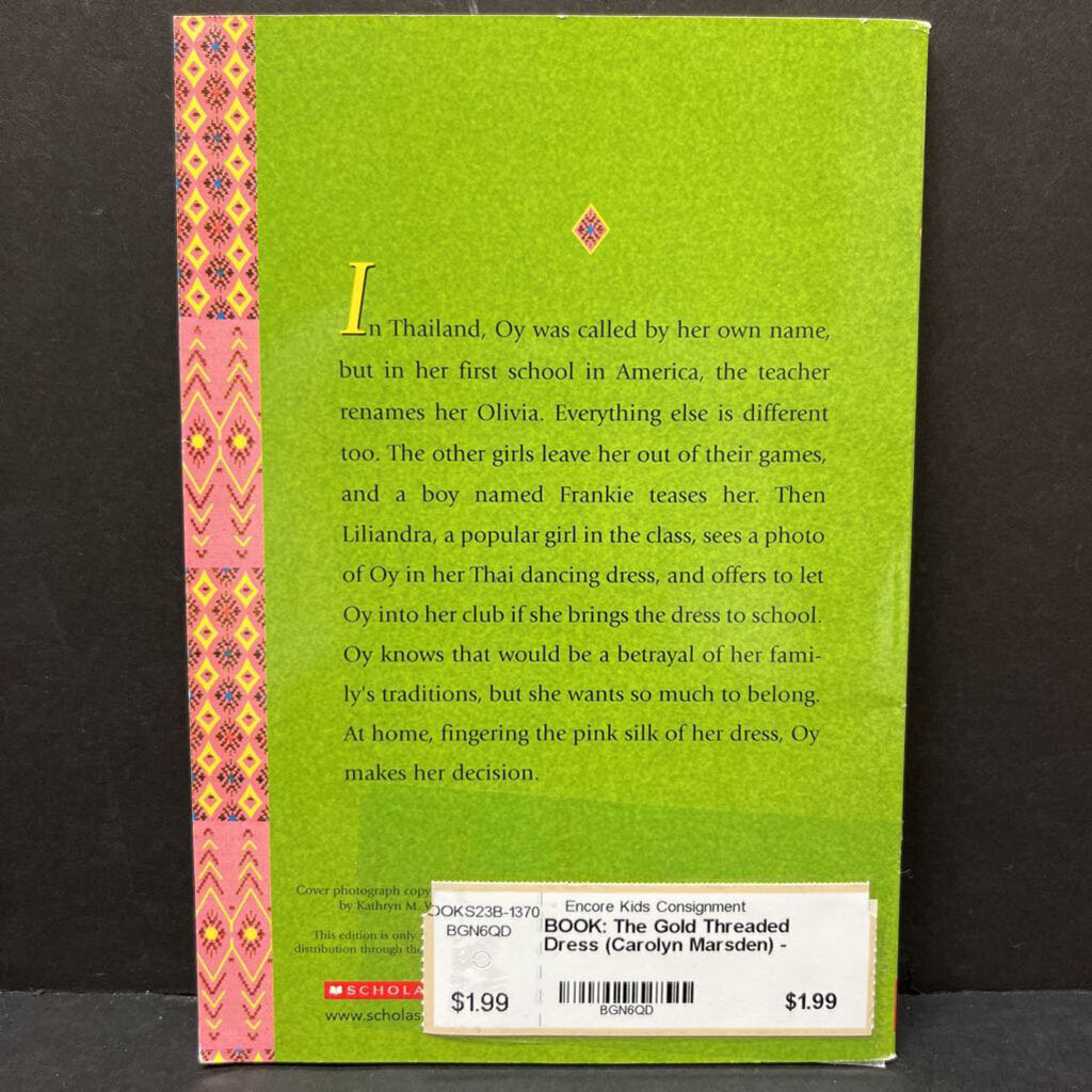 The Gold Threaded Dress (Carolyn Marsden) -paperback chapter – Encore Kids  Consignment