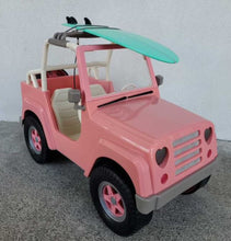 Load image into Gallery viewer, Off roader 4X4 jeep for 18" doll w/ Surfboard battery operated (click link below to view video of this item)