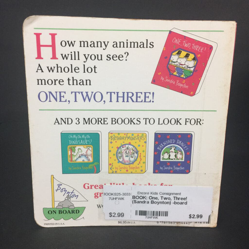 One, Two, Three! (Sandra Boynton) -board – Encore Kids Consignment