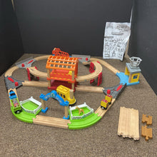 Load image into Gallery viewer, Busy Island Wooden Train Track w/Trains & Accessories