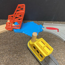 Load image into Gallery viewer, Busy Island Wooden Train Track w/Trains & Accessories