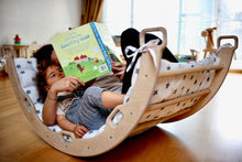 Load image into Gallery viewer, Climbing Arch / Rocker and White Star Pillow | Imaginative Play Set