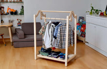 Load image into Gallery viewer, Montessori Wooden Kids Clothing Rack