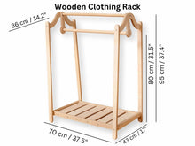 Load image into Gallery viewer, Montessori Wooden Wardrobe Set: Ideal Child Clothing Organizer