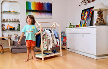 Load image into Gallery viewer, Montessori Wooden Kids Clothing Rack