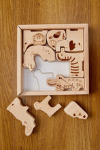 Load image into Gallery viewer, Wooden Safari Animal Puzzle Box for Toddlers