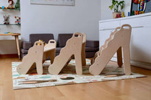 Load image into Gallery viewer, Curved Wooden Bookshelf in Multiple Sizes – Elegant Wave Design