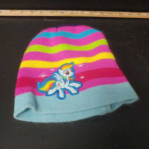 Girls striped rainbow dash winter hat