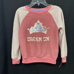 Sequin "Dream on" crown sweatshirt