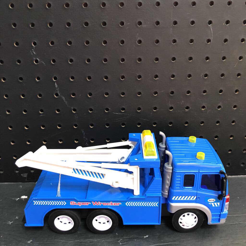 Yeedie 12 Inch Big Tow Truck with Hook and Bulldozer Car for