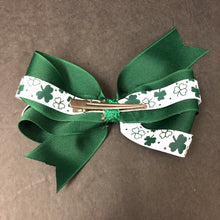 Load image into Gallery viewer, St. Patrick&#39;s Day Clover Hairbow Clip
