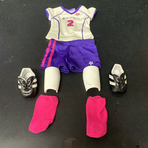 8pc Soccer Outfit for 18" Doll