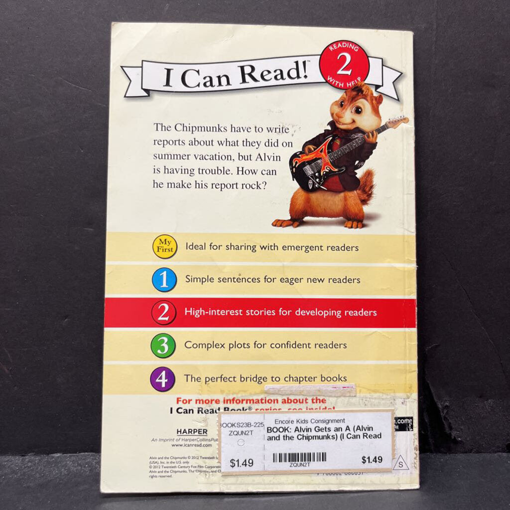 Alvin and the Chipmunks: Alvin Gets an A (I Can Read: Level 2)