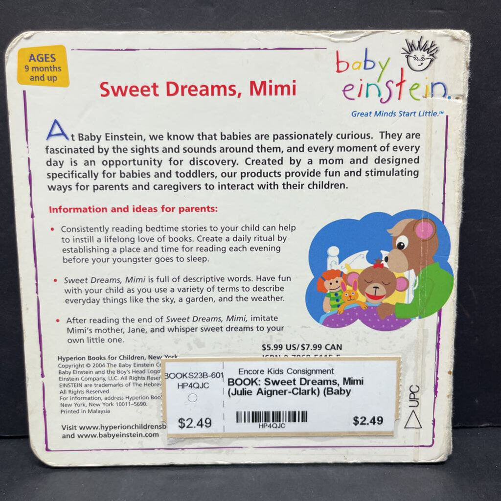 Sweet Dreams Mimi Julie Aigner Clark Baby Einstein board