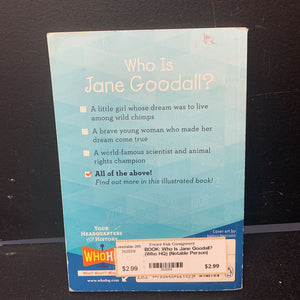 Who Is Jane Goodall? (Who HQ) (Notable Person) (Roberta Edwards) -paperback educational