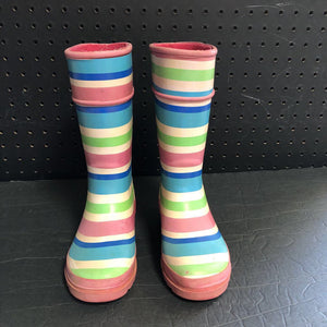 Girls Striped Rain Boots
