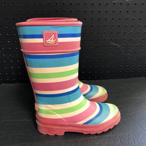 Girls Striped Rain Boots
