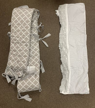 Load image into Gallery viewer, Crib Skirt w/ Crib Bumper Bedding Set
