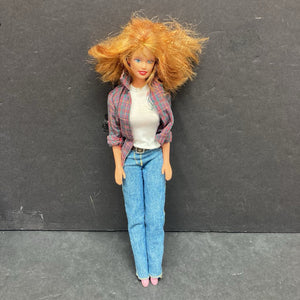 Doll in Plaid Top & Jeans 1966 Vintage Collectible