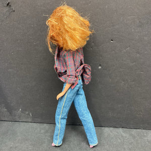 Doll in Plaid Top & Jeans 1966 Vintage Collectible