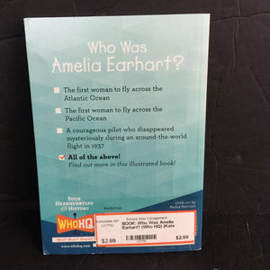 Who Was Amelia Earhart? (Who HQ) (Kate Boehm Jerome) (Notable Person) -paperback educational series