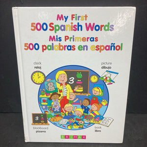 My First 500 Spanish Words / Mis Primeras 500 Palabras en Espanol (English/Spanish) (Dictionary) -hardcover educational