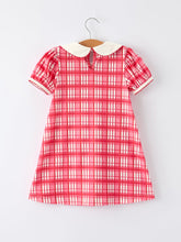 Load image into Gallery viewer, Valentine's Day Plaid Pocket Girls Short Sleeves Dress
