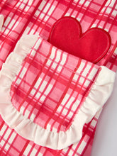 Load image into Gallery viewer, Valentine's Day Plaid Pocket Girls Short Sleeves Dress
