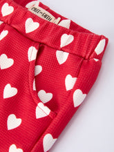 Load image into Gallery viewer, Valentine Pink Sherpa Heart Top with Red Heart Leggings and Bow Headband
