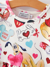 Load image into Gallery viewer, Valentine's Day Girls Twirly Dress Print
