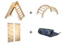 Load image into Gallery viewer, 4 Pieces Climbing Set - Climbing Triangle, Arch Rocker, Pillow, and 2in1 Ramp
