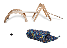 Load image into Gallery viewer, 5 Pieces Climbing Set - Climbing Triangle / Arch Rocker, XL Pillow, and 2 Ramps
