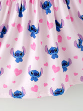 Load image into Gallery viewer, Valentine's Day Character Print Ruffle Long Sleeve Girls Dress
