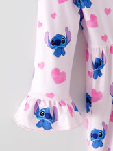 Load image into Gallery viewer, Valentine's Day Character Print Ruffle Long Sleeve Girls Dress
