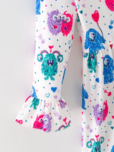 Load image into Gallery viewer, Toddler Girls Valentine Dress – Colorful Monster Balloon Print
